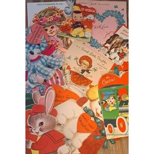 Vintage Valentines Cards Lot Of 12